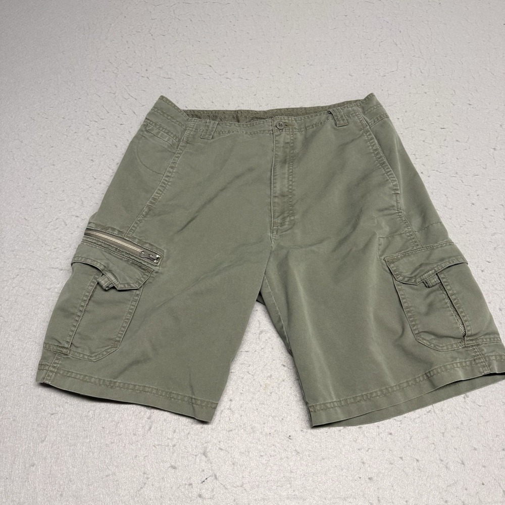 REI Co-op Hiking Shorts Mens Sz 34 Olive Green 10" Shorts Organic Cotton Blend